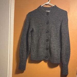 EVERLANE THE CROPPED ALPACA CARDIGAN GRAY BUTTON Up Women's Sweaters size XS